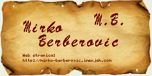 Mirko Berberović vizit kartica